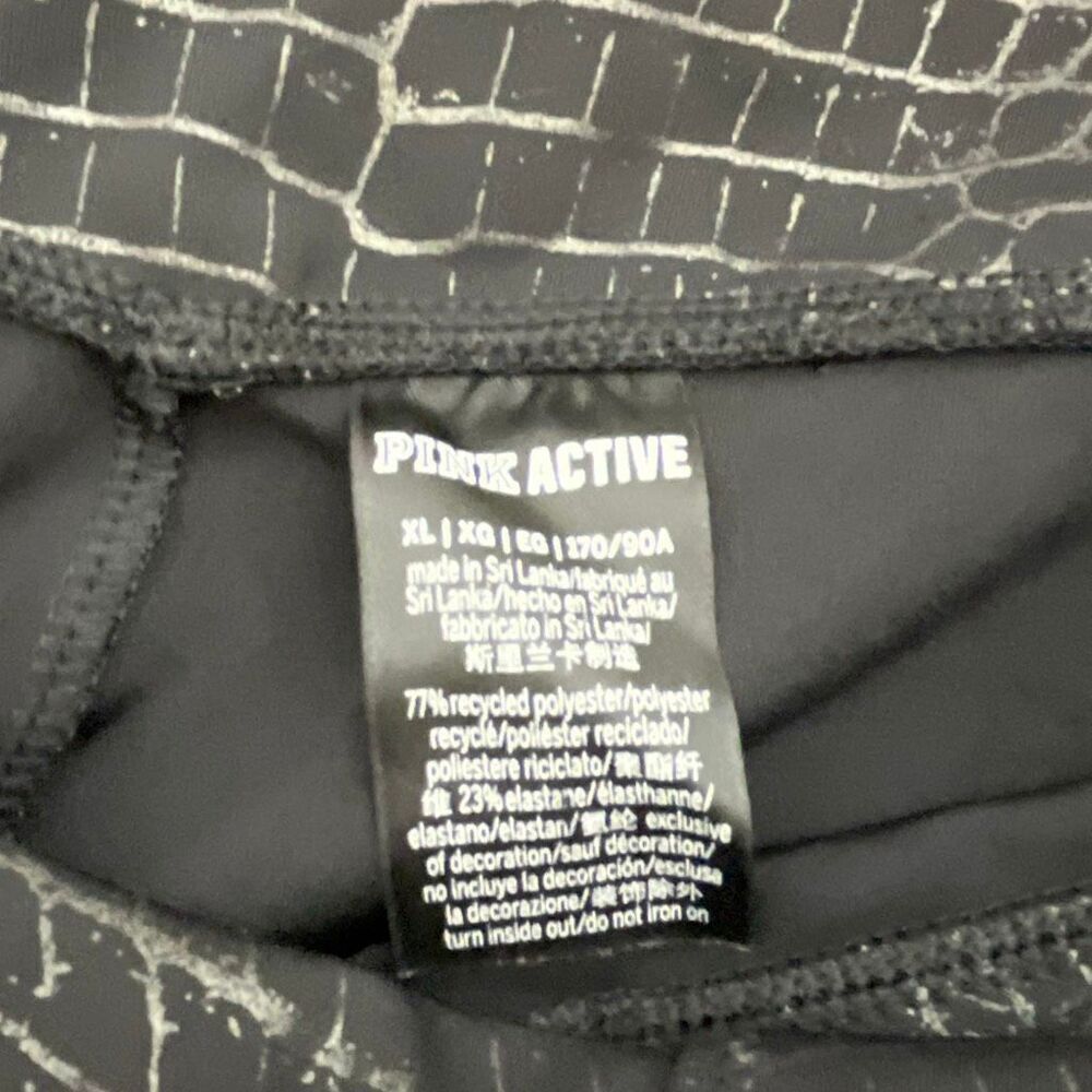 PINK Victoria's Secret Active Black Croc Shine Ultimate V High Waist Leggings XL - Picture 9 of 9